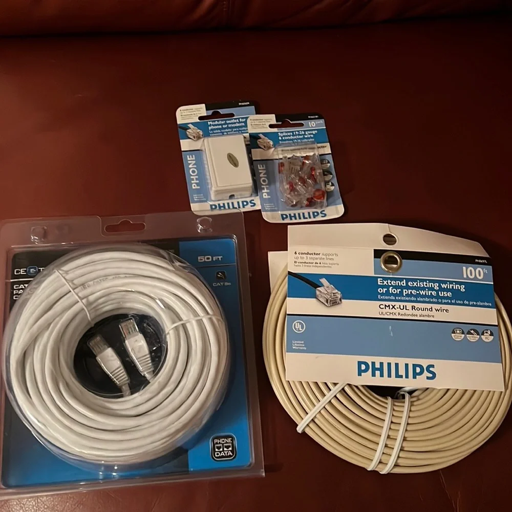 Bundle of phone/modem hookup accessories